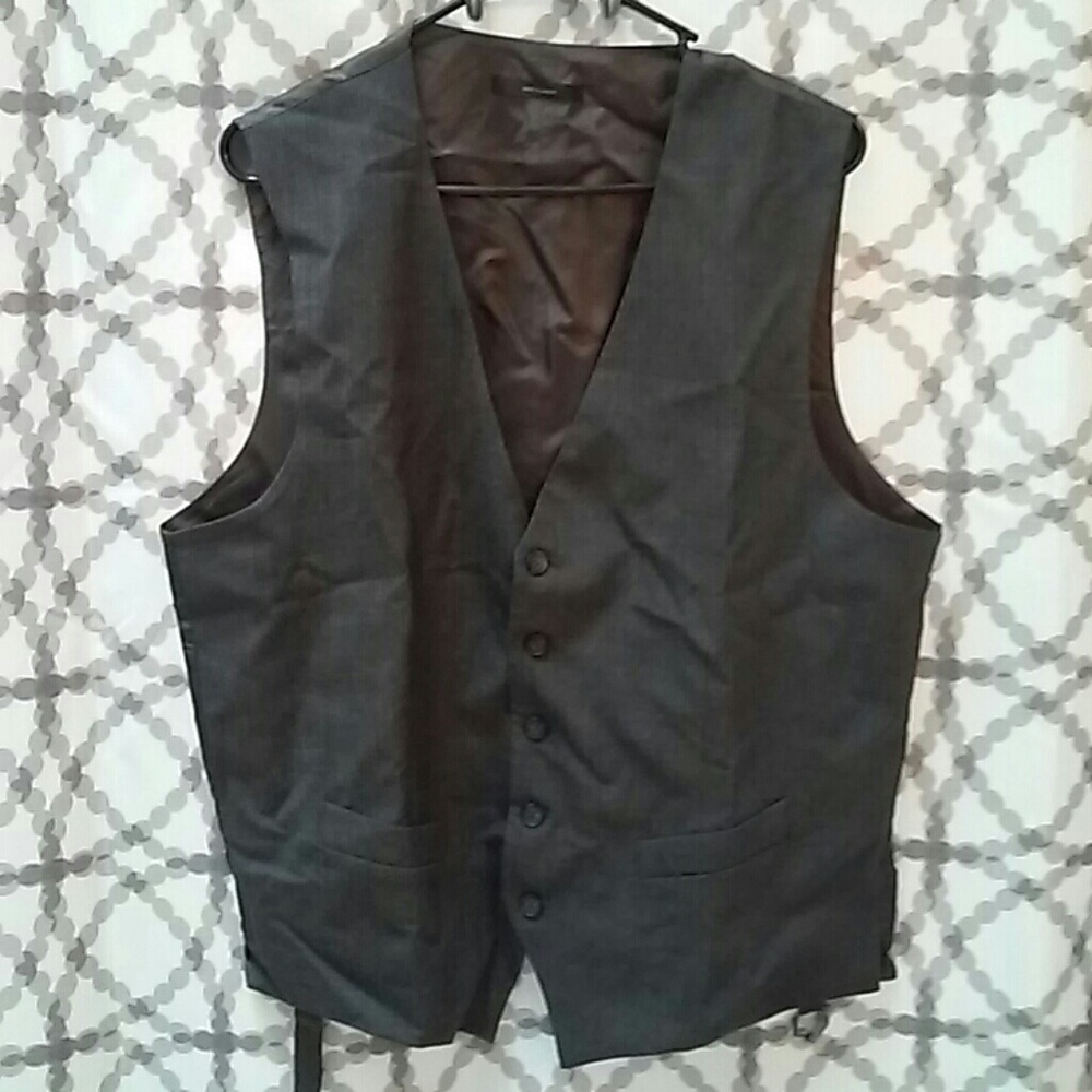 EXPRESS Mens Vest - Grey Pinstripe